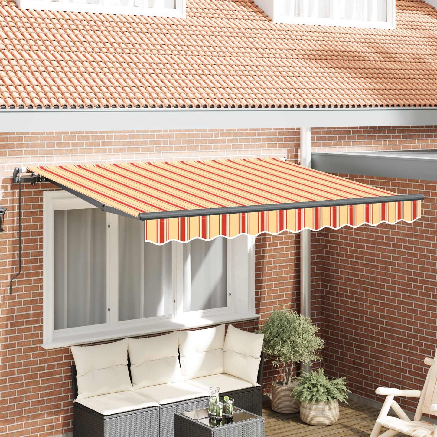Tenda Retrattile Giallo e Arancione 250 x 200 cm Tessuto | homemem39