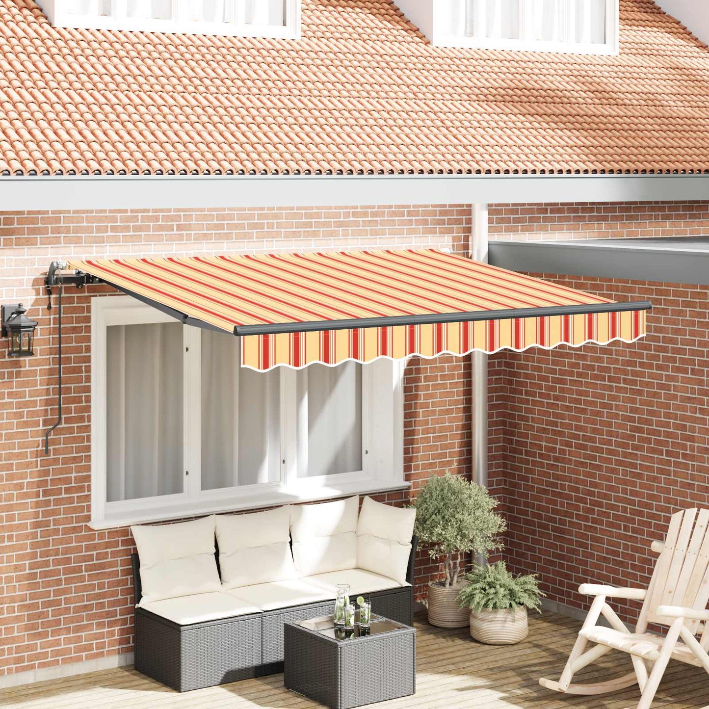 Tenda Retrattile Giallo e Arancione 250 x 200 cm Tessuto | homemem39