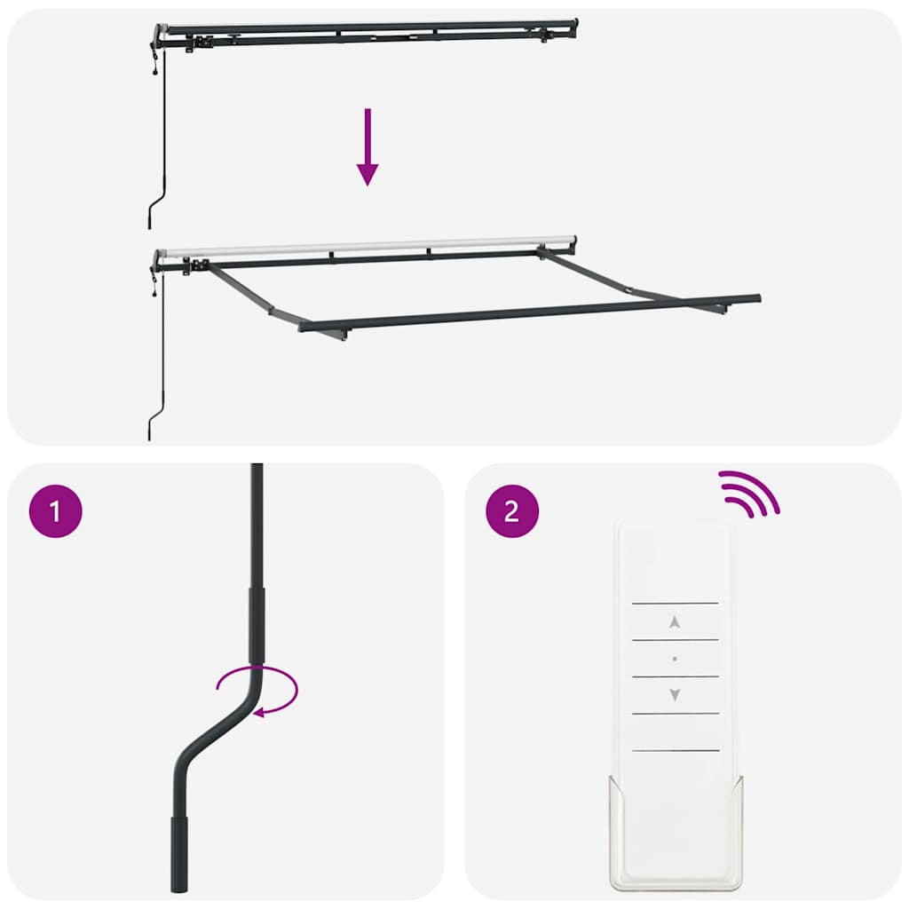 Tenda Retrattile Striscia Multicolore 250 x 200 cm