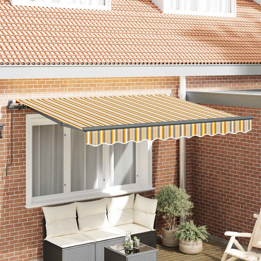 Tenda retrattile Giallo e Grigio 250 x 200 cm Tessuto - homemem39