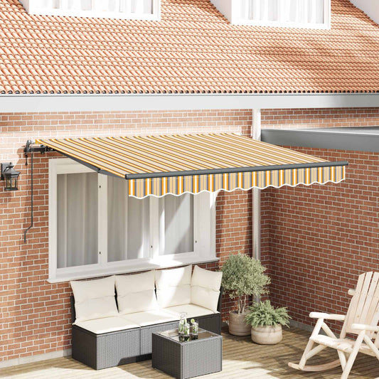 Tenda retrattile Giallo e Grigio 250 x 200 cm Tessuto - homemem39
