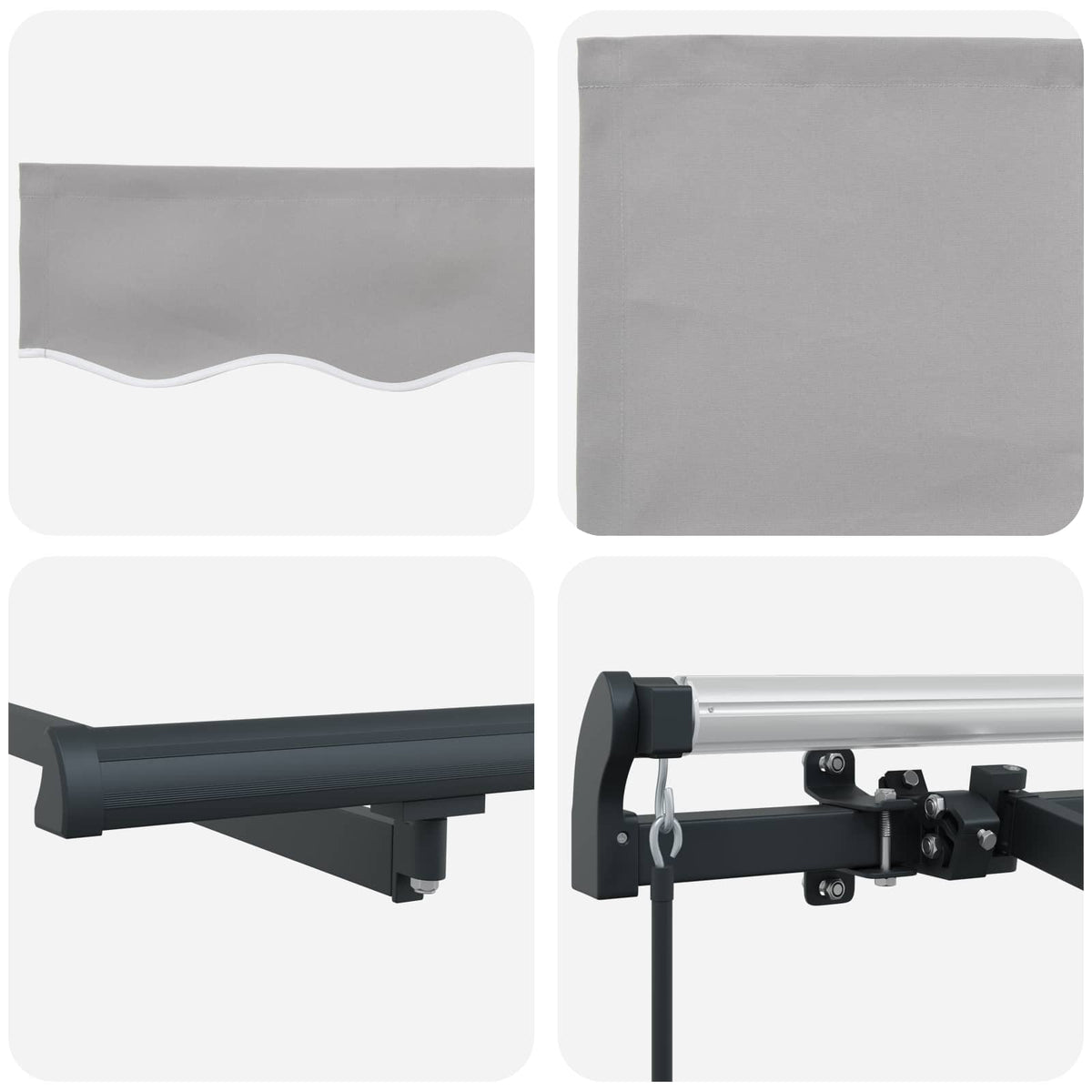 Tenda retrattile Grigio chiaro 250 x 200 cm Tessuto | homemem39