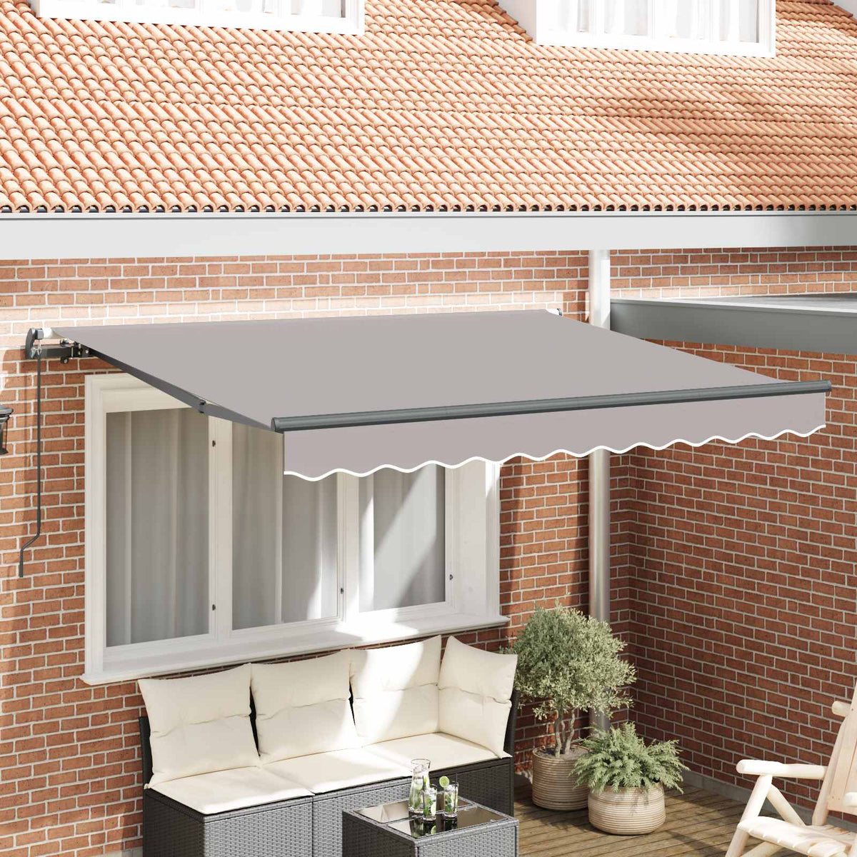 Tenda retrattile Grigio chiaro 250 x 200 cm Tessuto | homemem39