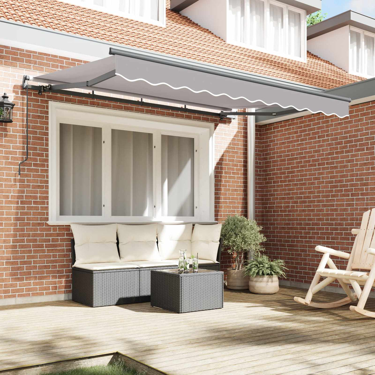 Tenda retrattile Grigio chiaro 250 x 200 cm Tessuto | homemem39