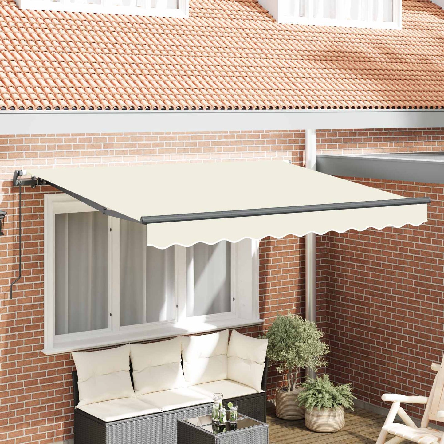 Tenda Retrattile Crema 300 x 200 cm Tessuto | homemem39