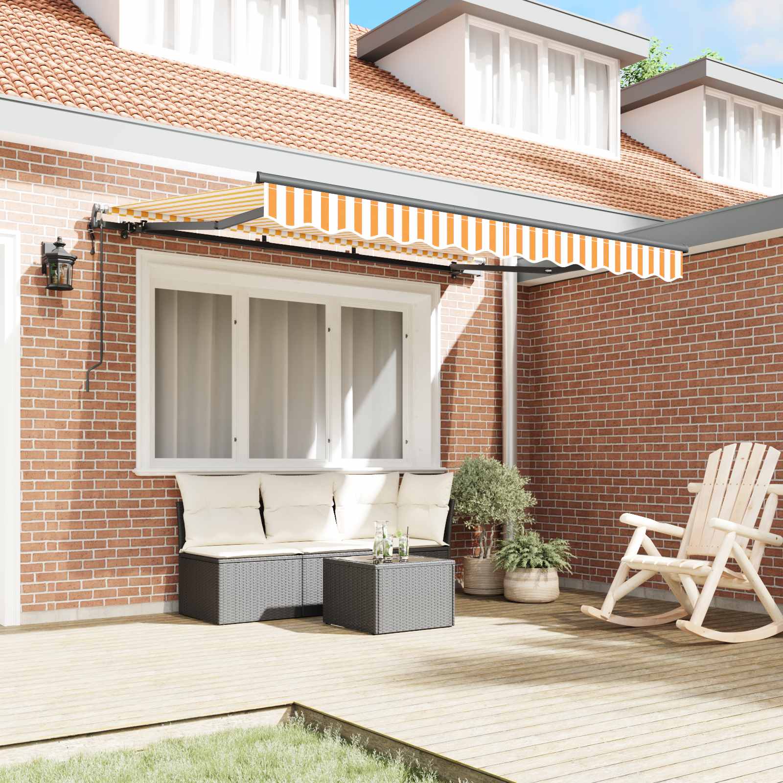 Tenda retrattile Giallo 300 x 200 cm Tessuto | homemem39