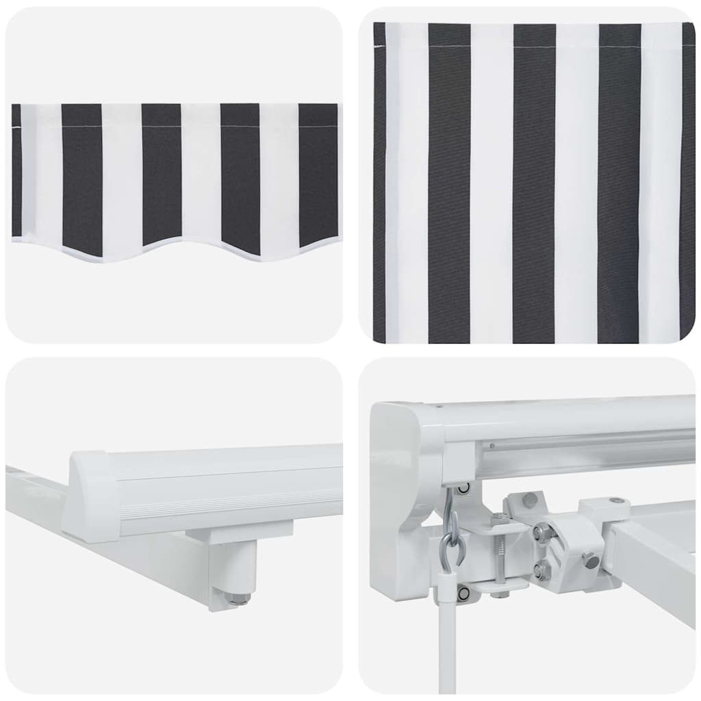 Tenda Retrattile Antracite e Bianco 300 x 200 cm