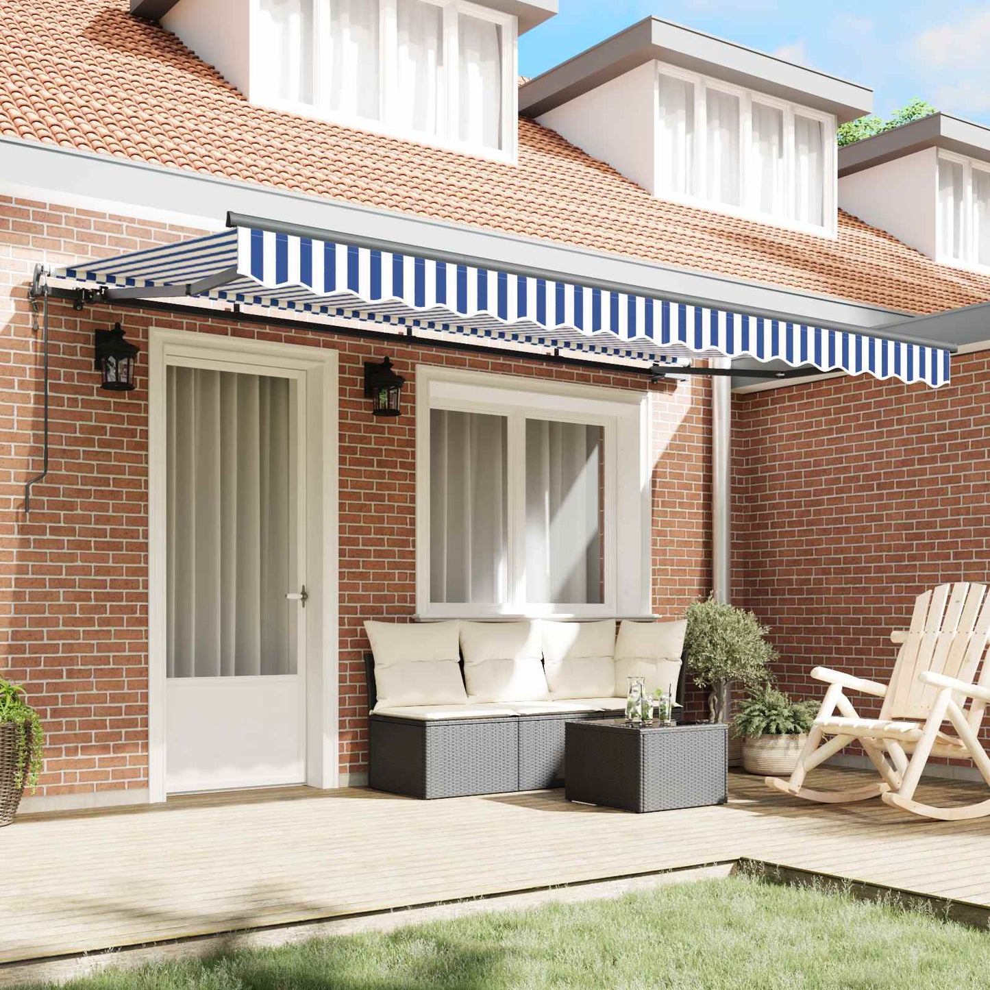 Tenda Retrattile Blu 350 x 200 cm Tessuto | homemem39