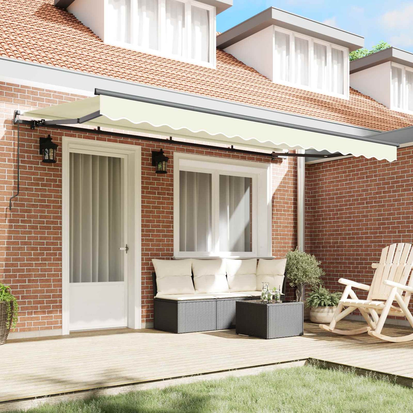 Tenda Retrattile Crema 350 x 200 cm Tessuto | homemem39