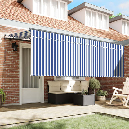 Tenda Retrattile Rigato Blu 350 x 200 cm Tessuto | homemem39