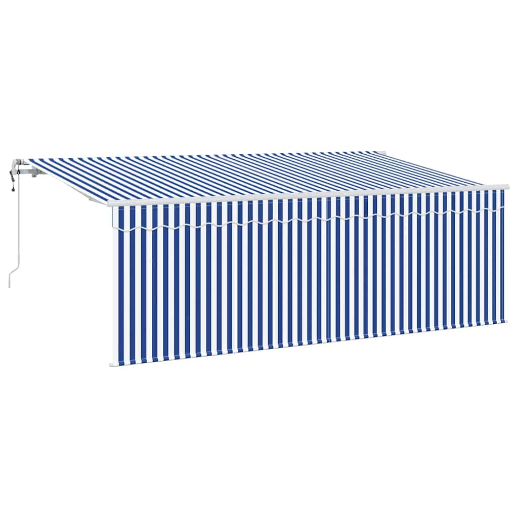 Tenda Retrattile Rigato Blu 350 x 200 cm Tessuto | homemem39