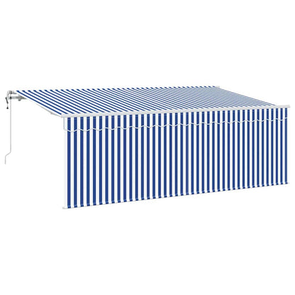 Tenda Retrattile Rigato Blu 350 x 200 cm Tessuto | homemem39