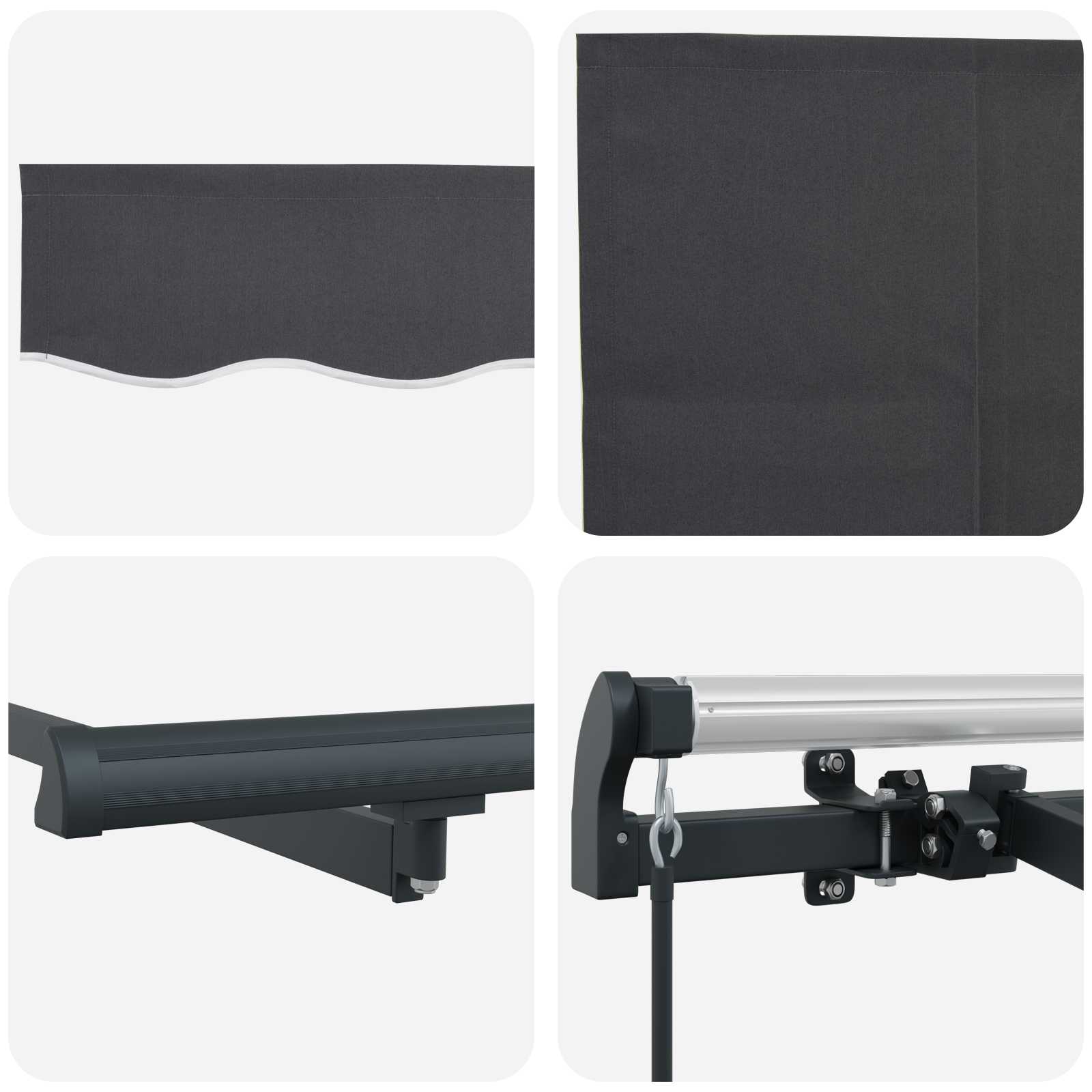 Tenda Retrattile Antracite 350 x 200 cm Tessuto | homemem39