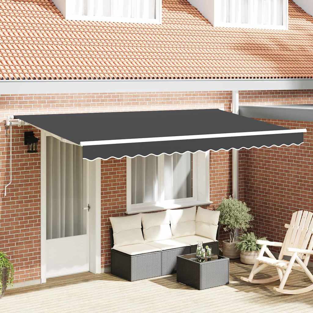 Tenda Retrattile Antracite 350 x 200 cm Tessuto | homemem39