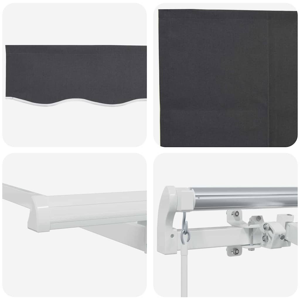Tenda Retrattile Antracite 350 x 200 cm Poliestere e Alluminio | homemem39