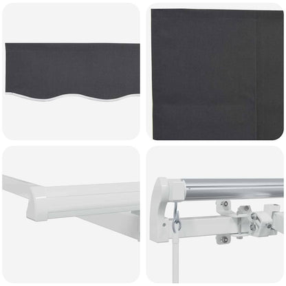 Tenda Retrattile Antracite 350 x 200 cm Poliestere e Alluminio | homemem39