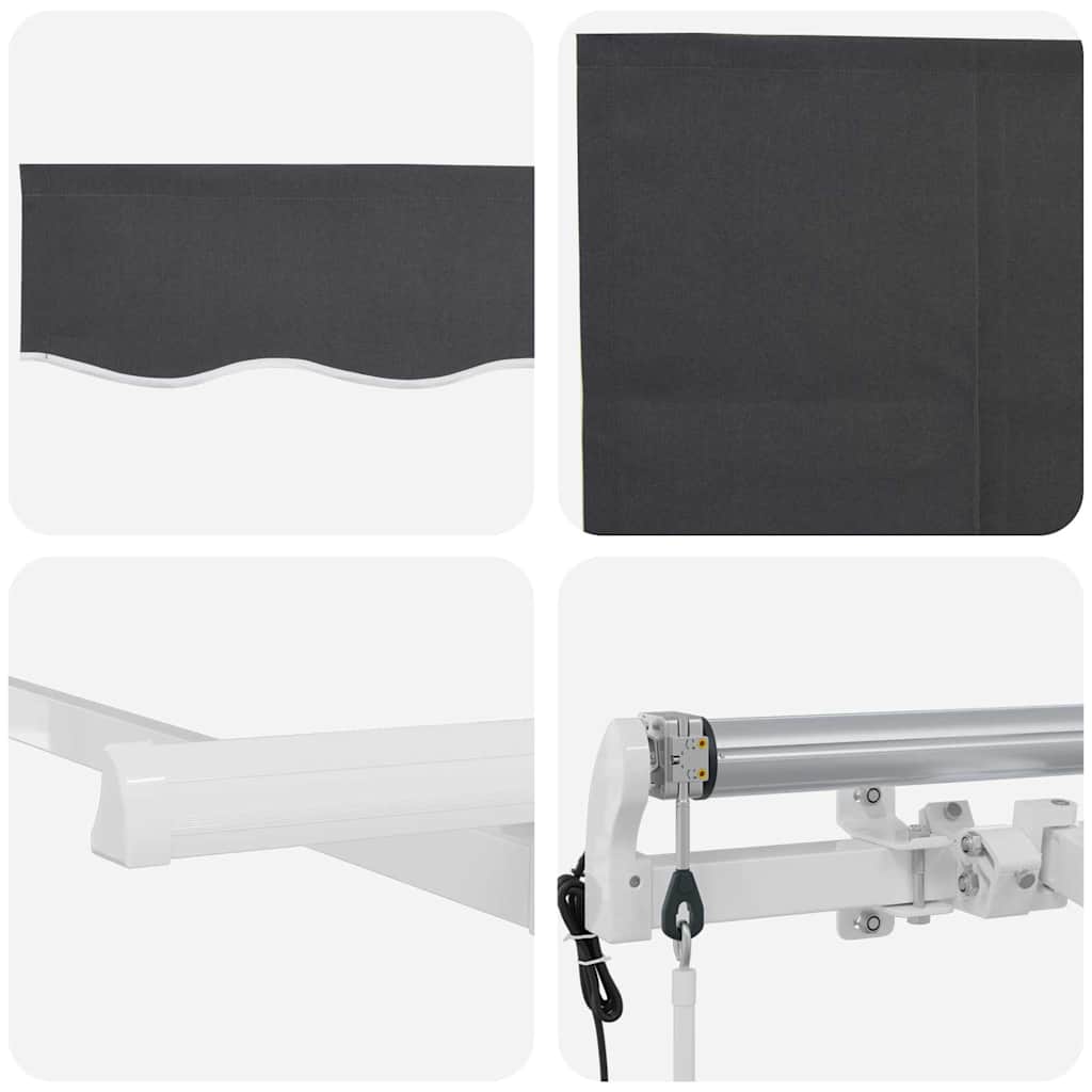 Tenda Retrattile Antracite 350 x 200 cm Poliestere e Alluminio | homemem39