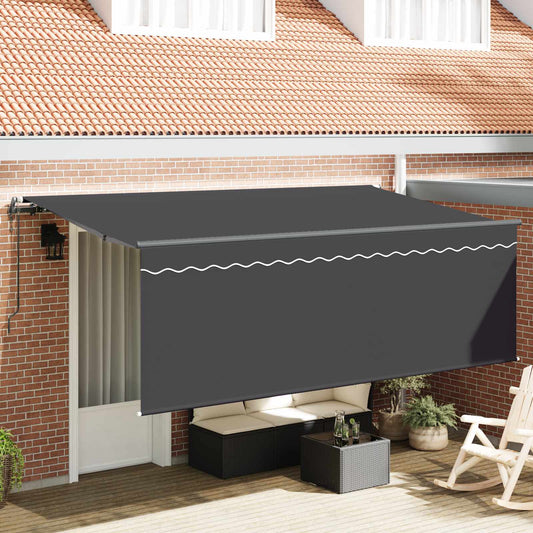 Tenda Retrattile Antracite 350 x 200 cm Poliestere e Alluminio | homemem39
