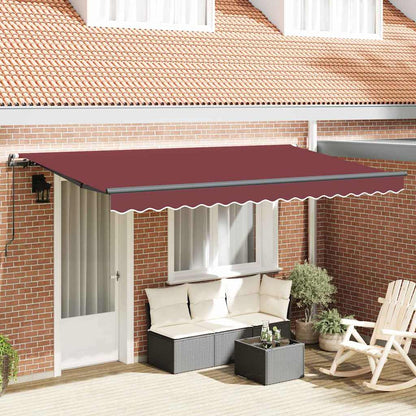 Tenda Retrattile Borgogna 350 x 200 cm Poliestere e Alluminio