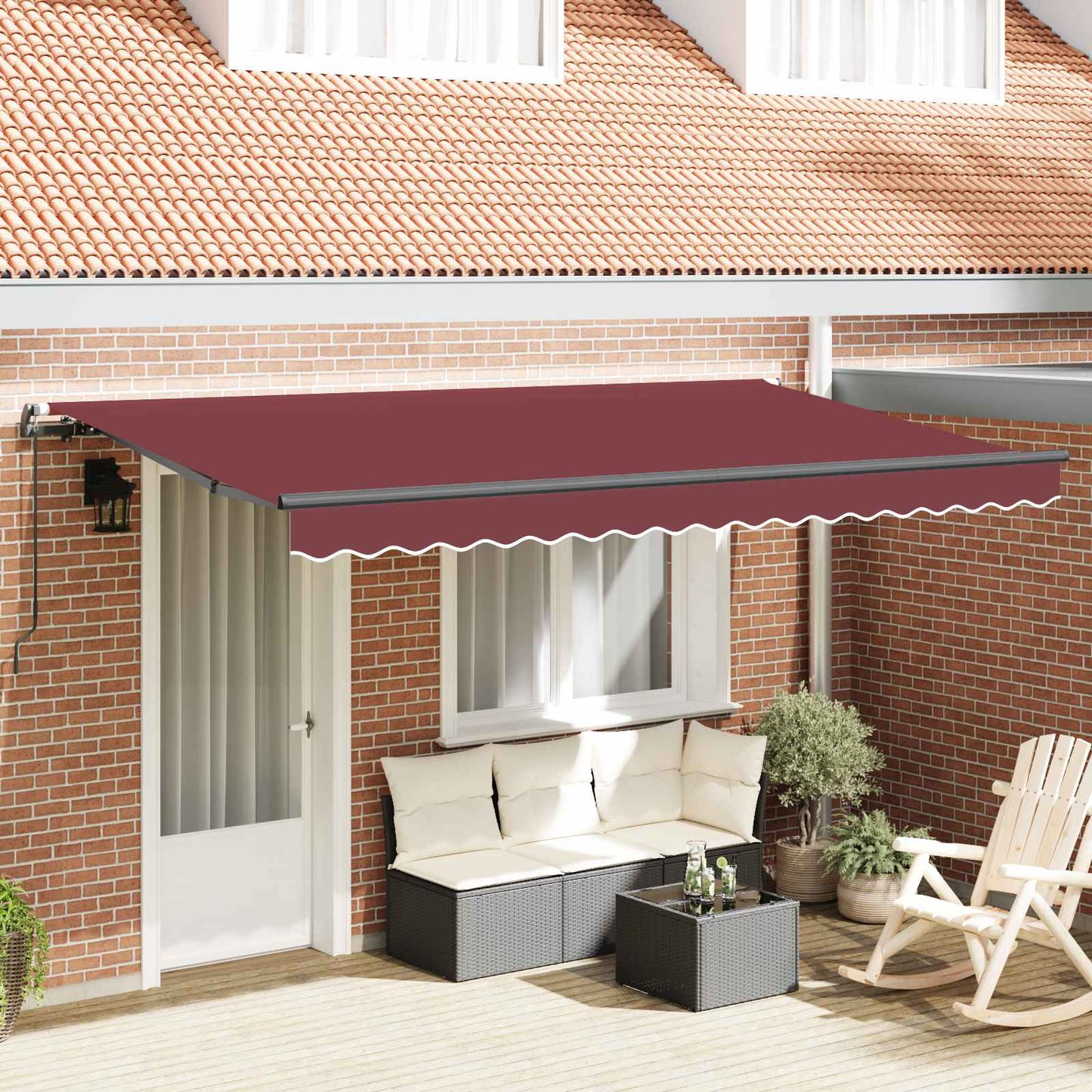 Tenda Retrattile Borgogna 350 x 200 cm Tessuto | homemem39