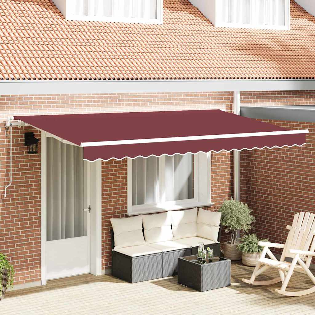Tenda Retrattile Borgogna 350 x 200 cm Poliestere e Alluminio