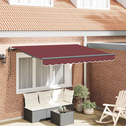 Tenda Retrattile Borgogna 350 x 200 cm Poliestere e Alluminio