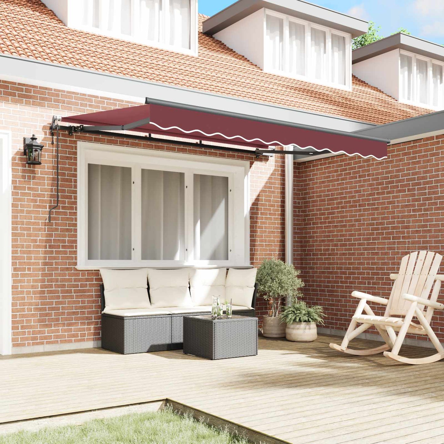 Tenda Retrattile Borgogna 350 x 200 x 165 cm Tessuto | homemem39