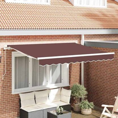 Tenda Retrattile Marrone 350 x 200 cm Tessuto | homemem39