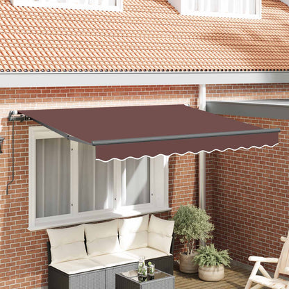 Tenda Retrattile Marrone 350 x 200 cm Tessuto | homemem39
