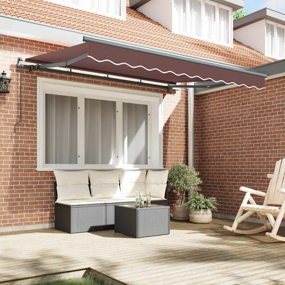Tenda Retrattile Marrone 350 x 200 cm Tessuto | homemem39