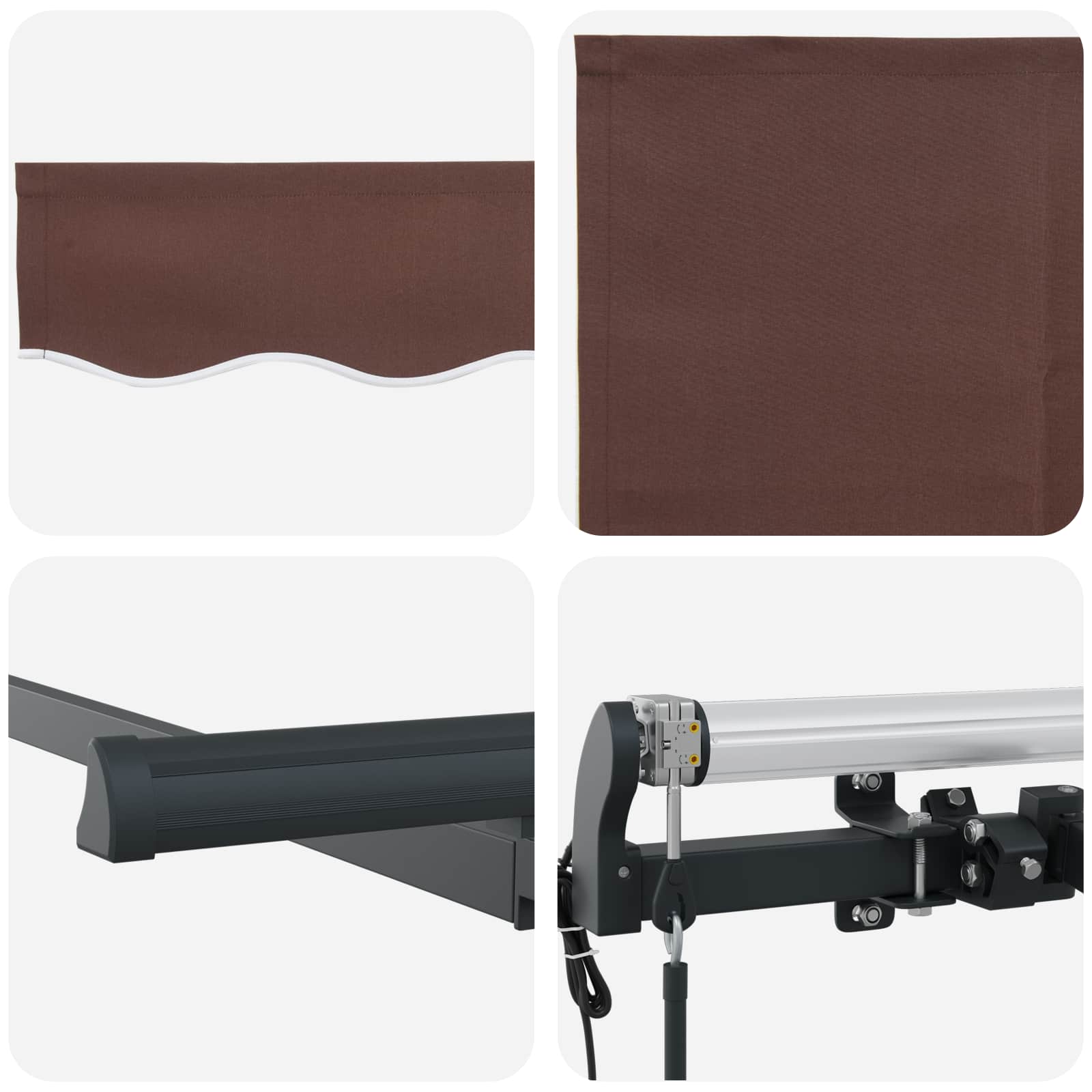 Tenda Retrattile Marrone 350 x 200 cm Tessuto | homemem39