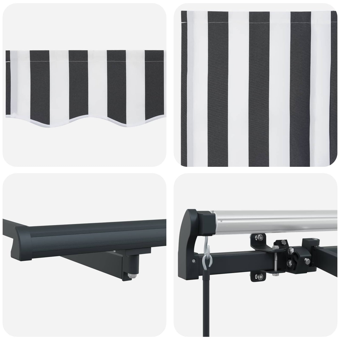 Tenda Retrattile Antracite 350 x 200 cm Tessuto | homemem39
