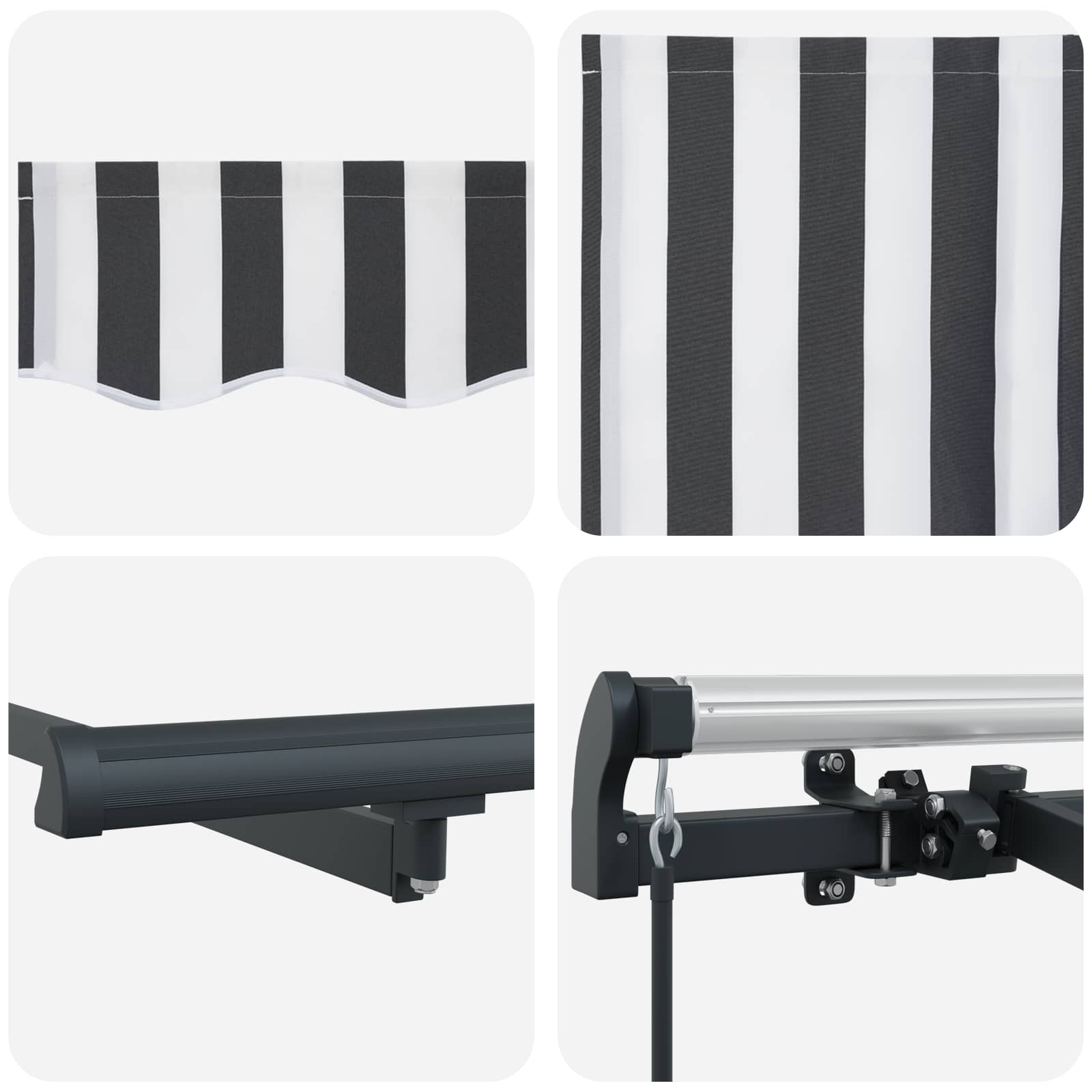 Tenda Retrattile Antracite 350 x 200 cm Tessuto | homemem39