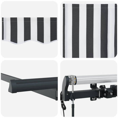Tenda Retrattile Antracite 350 x 200 cm Tessuto | homemem39