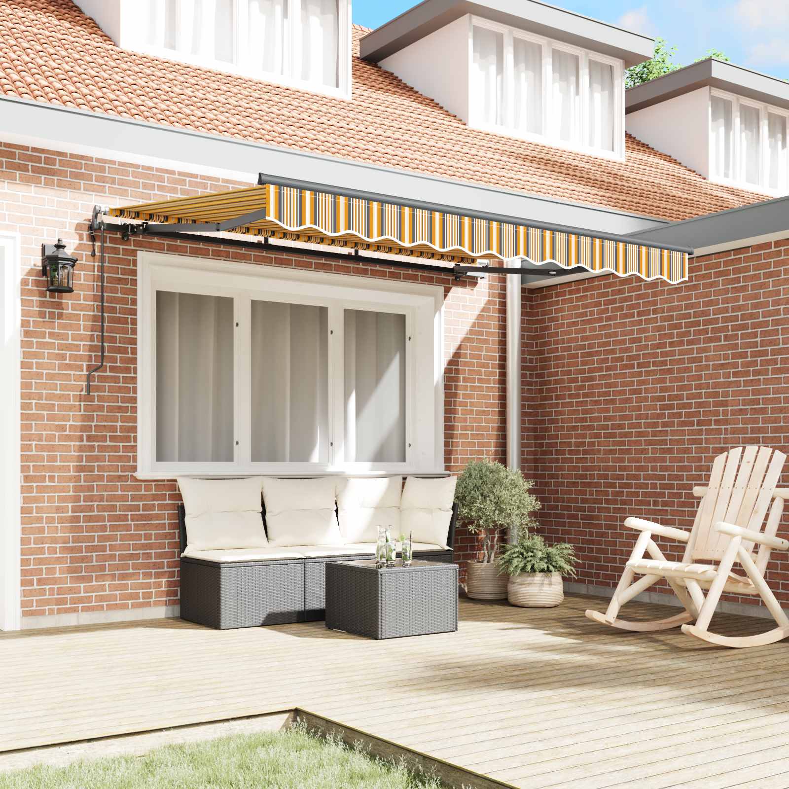 Tenda Retrattile Giallo 350 x 200 cm Tessuto | homemem39