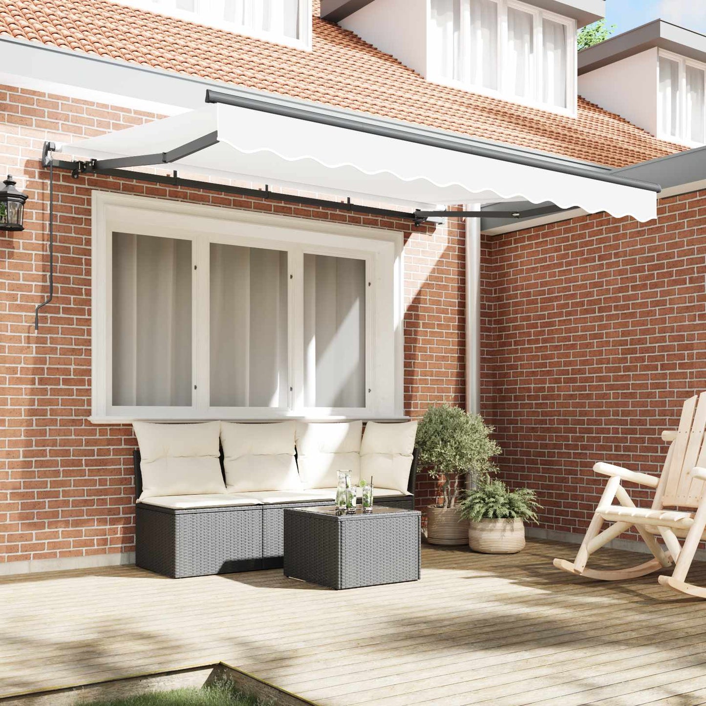 Tenda Retrattile Bianco 350 x 200 cm Tessuto | homemem39