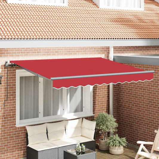 Tenda Retrattile Rosso 350 x 200 cm Poliestere e Alluminio
