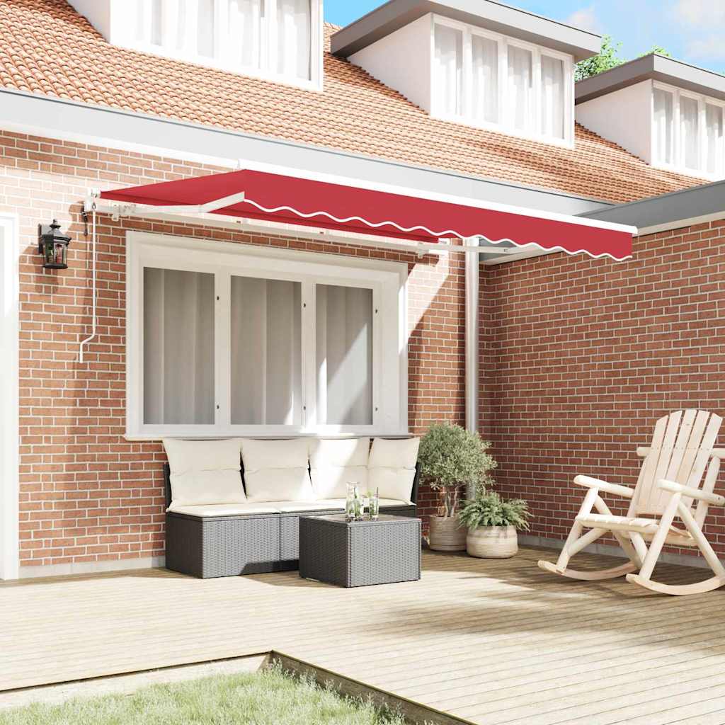 Tenda Retrattile Rosso 350 x 200 cm Poliestere e Alluminio