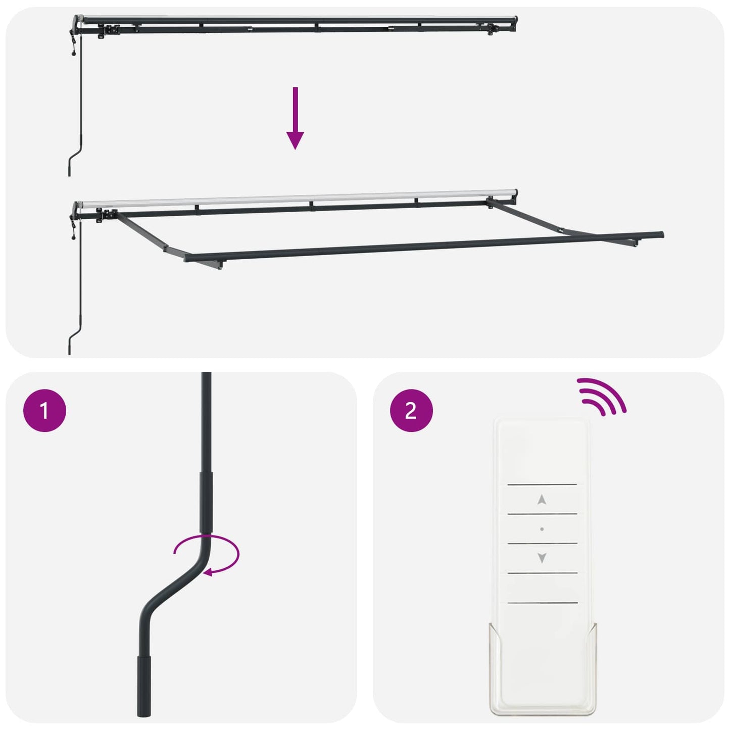 Tenda Retrattile Blu 400 x 200 cm Tessuto | homemem39