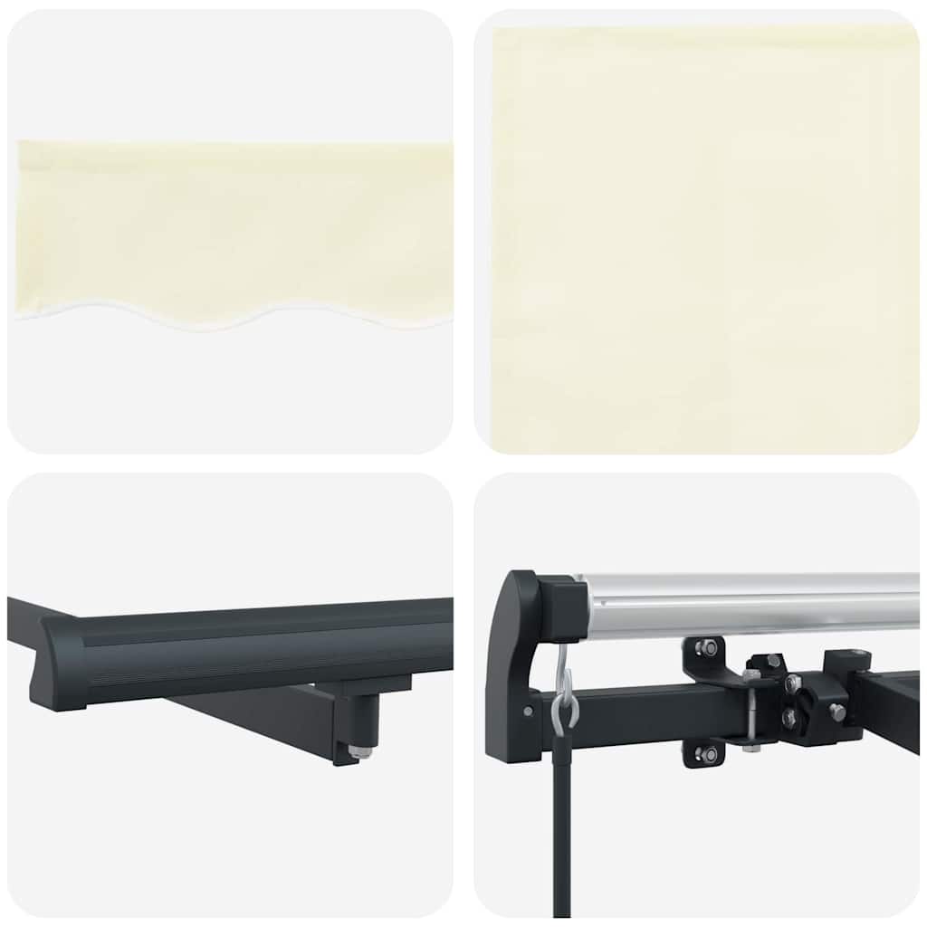 Tenda Retrattile Crema 400 x 200 cm Poliestere e Alluminio