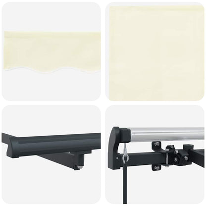 Tenda Retrattile Crema 400 x 200 cm Poliestere e Alluminio