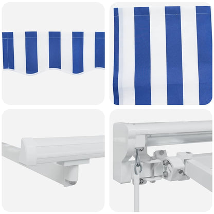 Tenda retrattile Blu e Bianco 400 x 200 cm | homemem39