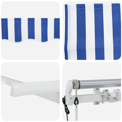 Tenda retrattile Blu e Bianco 400 x 200 cm | homemem39