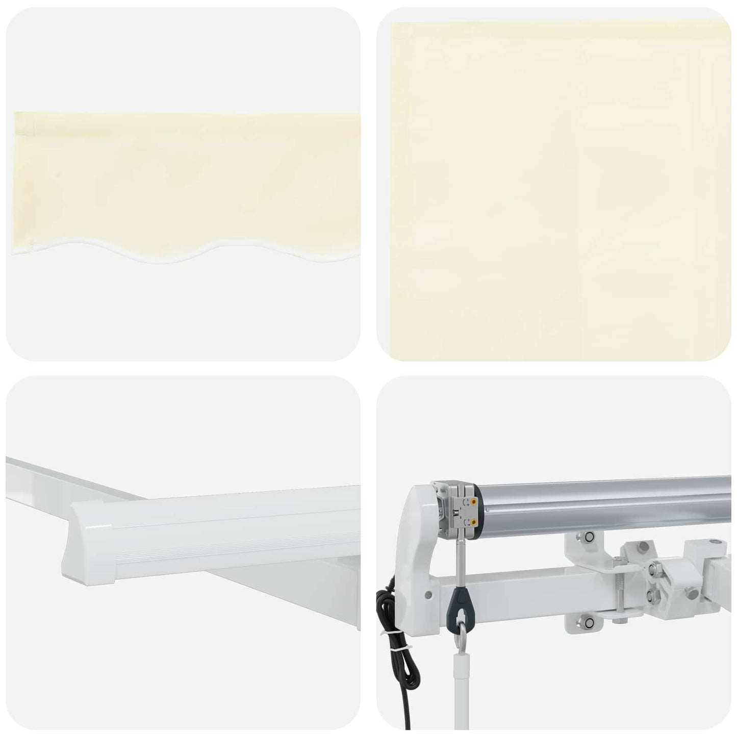 Tenda retrattile Crema 400 x 200 cm Poliestere e Alluminio
