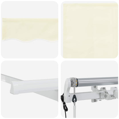 Tenda retrattile Crema 400 x 200 cm Poliestere e Alluminio