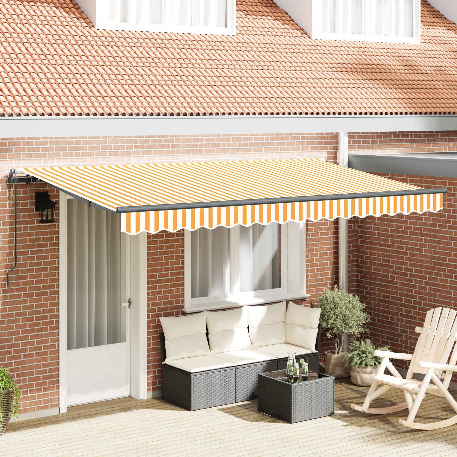 Tenda Retrattile Giallo 400 x 200 cm Tessuto | homemem39