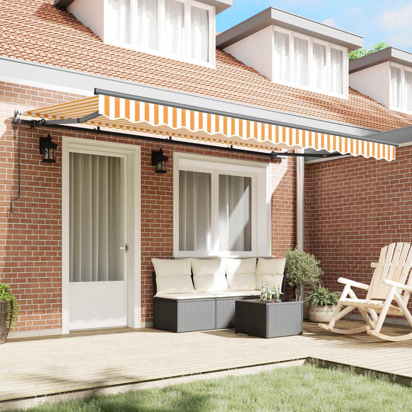 Tenda Retrattile Giallo 400 x 200 cm Tessuto | homemem39