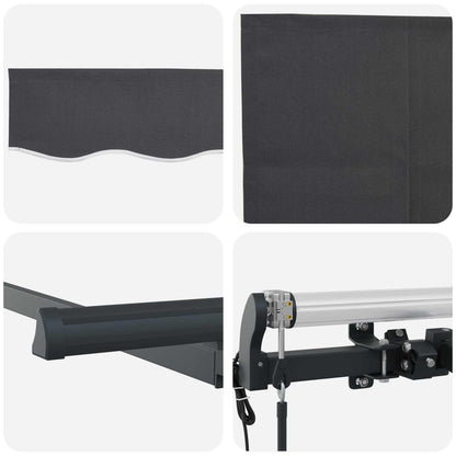 Tenda Retrattile Antracite 400 x 200 cm Poliestere e Alluminio | homemem39