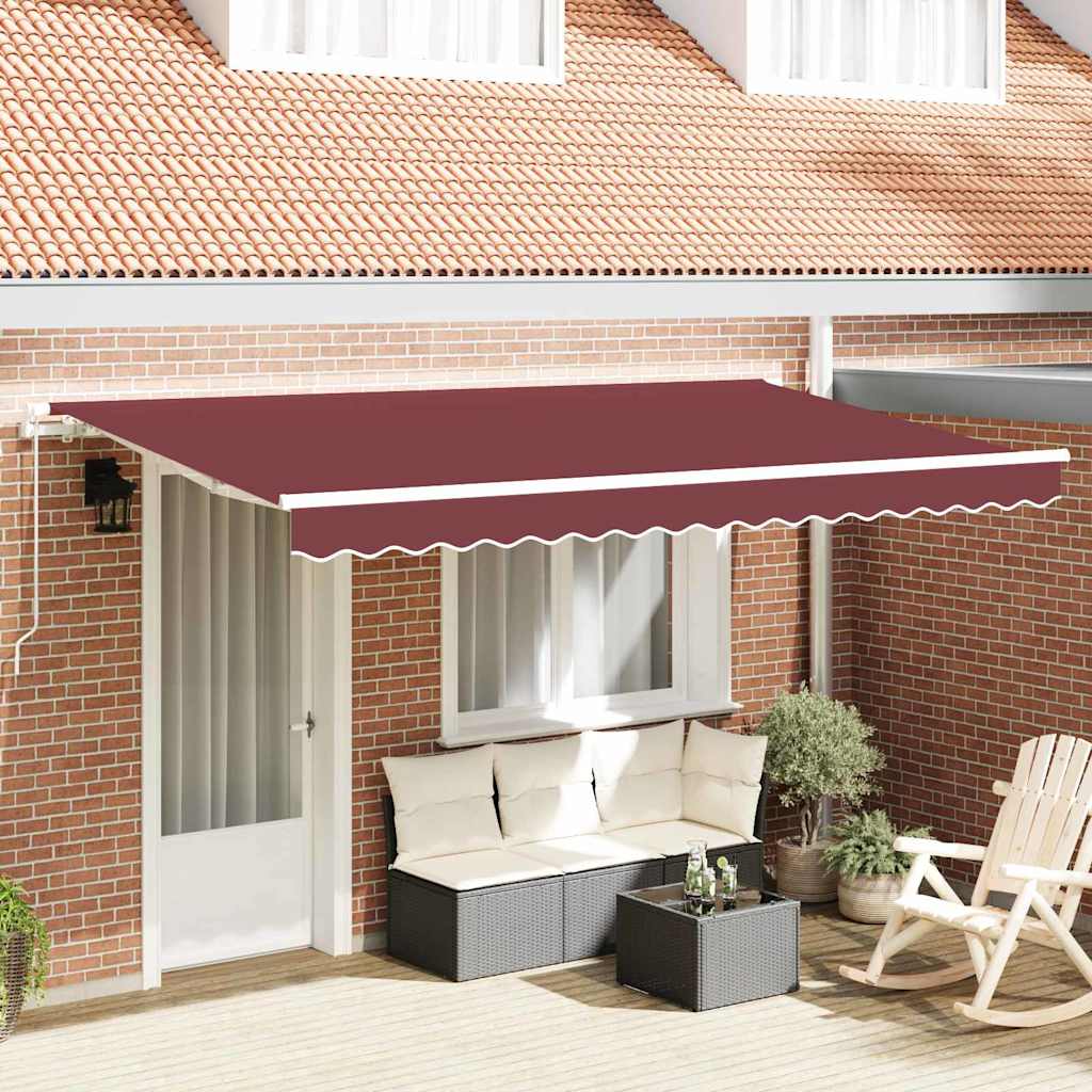 Tenda Retrattile Borgogna 400 x 200 cm Poliestere e Alluminio