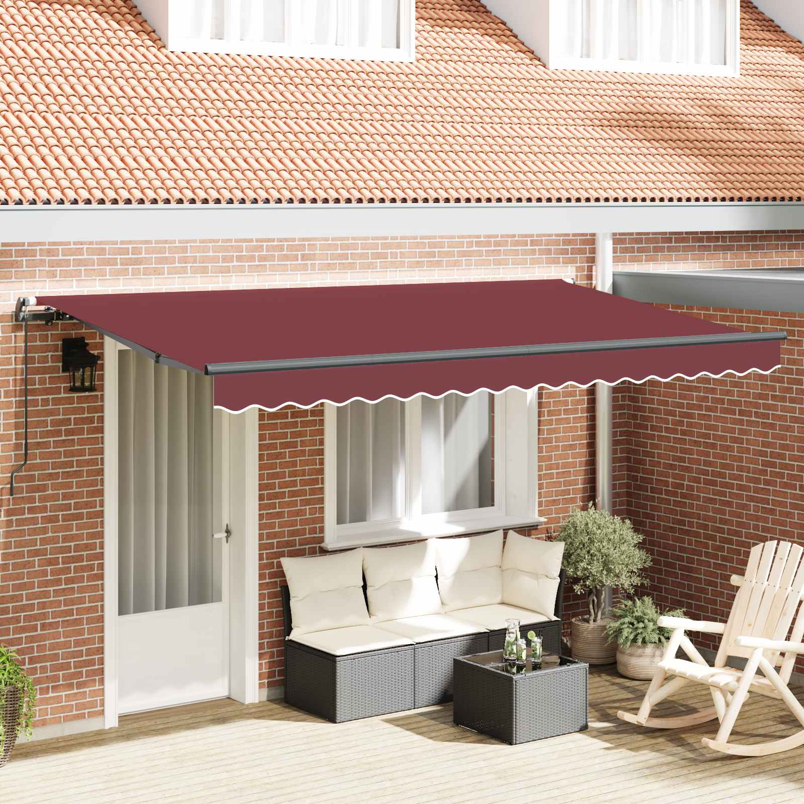 Tenda Retrattile Borgogna 400 x 200 cm Tessuto | homemem39